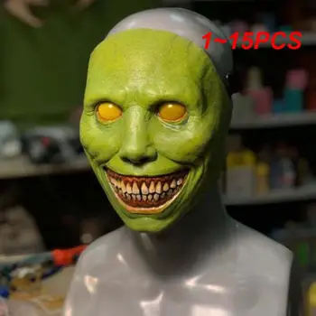 1 ~ 15 бр., Нова маска за Хелоуин, защото усмивката на ужас Экзорциста, зелено лице, маска на демон с бели очи на маска за Хелоуин