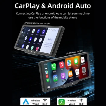 10,26 Инчов Автомобилен сензорен екран С Бутона за Безжичен Carplay Android Auto Кола Преносимо радио Bluetooth MP5 Домакин Здрав Черен