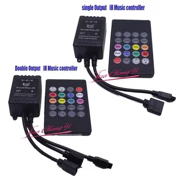 20 клавиши DC12V с двойни изходи RGB IR дистанционно управление на музикалния контролер за led лента 5050 RGB