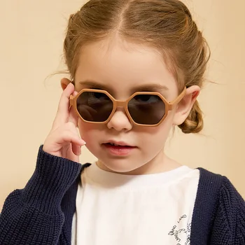 2023 Детски Сладки Шарени Слънчеви очила Polygon UV400 за малки момичета, Слънчеви очила за защита от слънцето на открито, Детски очила за защита на очите