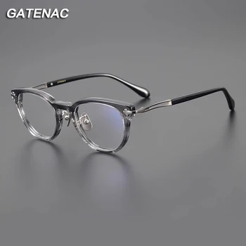 2023 Нова Реколта Ацетатные Титанов Очила В Рамки За Мъже, Рамки за очила от Късогледство По лекарско Предписание, Дамски Луксозни Маркови очила
