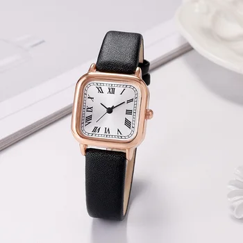 2023 Нови модни Дамски часовници, Дамски часовник, Дамски Бизнес Кожени Квадратни Кварцови часовници за подаръци Relogio Feminino