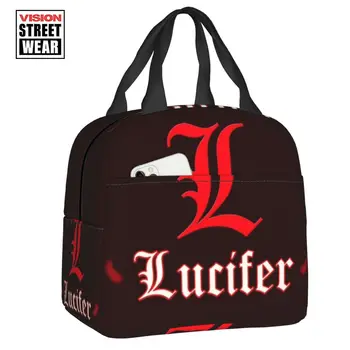 2023 новото Лого на Death Note Lucifer L, Изолирано чанта за Обяд За Жени, Преносим Охладител за Телевизионно шоу Morningstar Devil, Термален Обяд-бокс