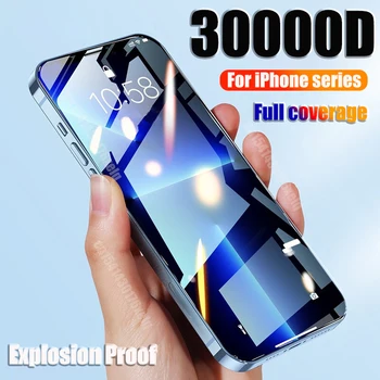 30000D Пълно Покритие От Закалено Стъкло За iphone 13 12 11 Pro Max Защитно Фолио За екрана на iphone 13Pro Max 7 8 Plus X XS XR 6 6S SE2020
