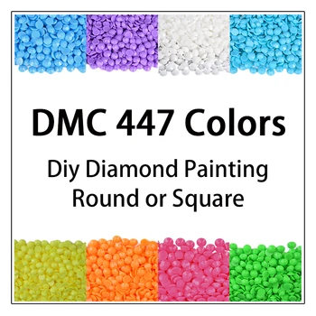 5D Сам Диамант Тренировки за Изготвяне на Едро DMC 447 Цветове, Напълно Квадратни/Кръгли Кристални Мъниста, Бродерии, Мозайка Аксесоар Директно