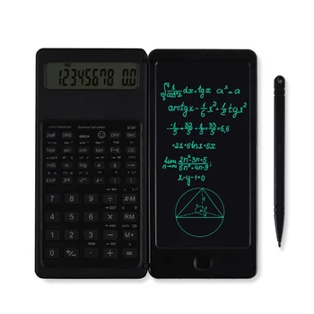 6-Инчов LCD таблет за писане, дигитален бележник за рисуване, Сгъваема калкулатор, 10-цифрен дисплей с писалка, функция за заключване на бутон изтриване