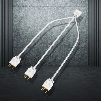ARGB Multi Дърва 5V 3PIN Конектор на дънната платка, Удлинительный кабел за Синхронизация 33,5 см от 1 до 3/4 за КОМПЮТРИ, на Феновете с подсветка