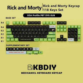 KBDiy Аниме Keycap XDA Профил PBT Keycaps ОЦВЕТИТЕЛ-SUB Черен Зелен 118 клавиши/Комплект за Механична геймърска клавиатура MX Switch По Поръчка САМ
