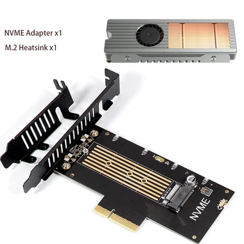 M. 2 PCIE SSD Адаптер Корпус от алуминиева сплав Карта за разширяване на Компютърен адаптер M2 NVMe SSD NGFF за PCIE 4.0 Странично