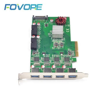 PCI E-8-Портов USB 3.0 хъб PCI-E Адаптер за карта за разширяване на 20 gbps, високоскоростен достъп до 19-Пинов Конектор за захранване за настолен КОМПЮТЪР