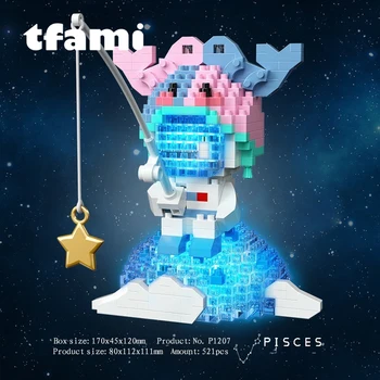 TFAMI Мини Строителни блокове серия Twelve Constellations на Модела играчки, Играчки за изграждане на фини прахови частици Тухли за детски подаръци със светлина