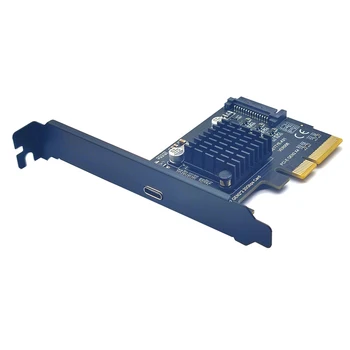 USB 3.2 GEN2*2 20 gbps PCIE карта PCI Express 3,0x4 за адаптер за разширяване TYPE C PCI-E USB C Странично SATA Power 1 Порт TYPE-C за PC