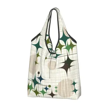 Абстрактни минималистичные геометрични чанти за пазаруване в хранителни магазини Епоха Эймса, Изработени по поръчка чанта-тоут за купувачите, Голяма модерна чанта средата на века