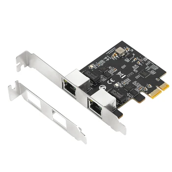 Адаптер Gigabit мрежова карта PCIE с 2 Порта 2500 Mbps PCIe 2,5 Gb RTL8125B Ethernet карта RJ-45 LAN контролер