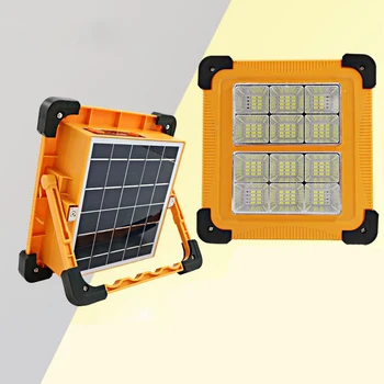 Акумулаторна батерия за преносим led прожектор на слънчевата енергия, супер ярко външно осветление на строителната площадка, мобилни прожектори за къмпинг
