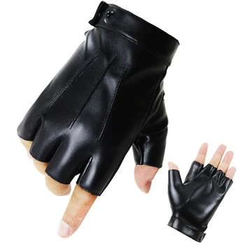 Висококачествени Ръкавици от изкуствена кожа с полупальцами, мъжки тънки ръкавици за шофиране и танци без пръсти