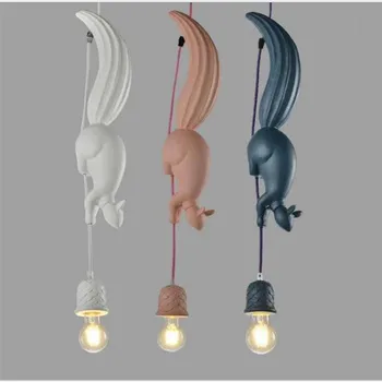 Висящи лампи Nordic Modern под формата на протеини, полилеи с животни в детската спалня, лампа, Детска стая, трапезария, Кухня, окачен лампа на тавана