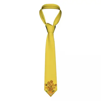 Вратовръзка Унисекс със Слънчогледи Винсент Ван Гог, Ежедневни вратовръзки с тесен деколте от полиестер 8 см, за мъже, Аксесоари за ризи, Вратовръзка, подпори за cosplay