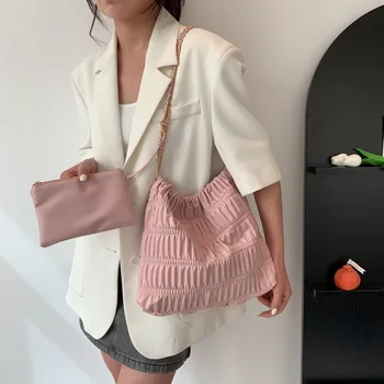 Голяма Розова Дамска чанта-тоут От изкуствена кожа с писмото принтом, Оригинални чанти за рамо за влюбени, чанта за пазаруване с горната дръжка, Пътна женствена чанта