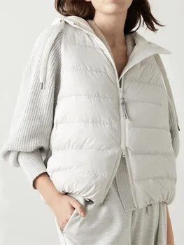 Дамски Naka яке с качулка на съвсем малък, Изкуствено трикотажное палто на двоен цип от две части, зима 2023
