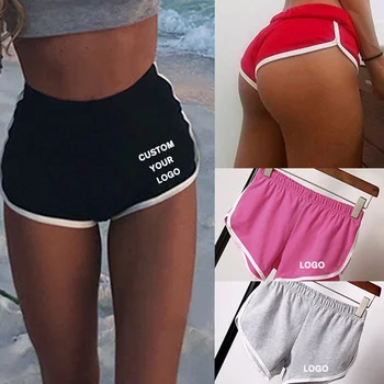 Дамски спортни гащета с логото на поръчка, Дамски Летни стегнати шорти, розово, черно, сиво, Ежедневни дамски Къси панталони с еластичен ластик на талията
