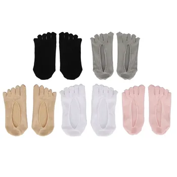 Дамски чорапи с дълбоко деколте, 5 чифта силиконови чорапи за целия пръст, които се приспадат триене, Дишаща мрежа, мек трикотаж за летни дрехи