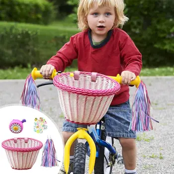 Детски Мотор Ракита Кошница На Преден Кормилото, Детска Велосипедна Кошница, За Украса На Колелото За Деца, Деца, Момичета, Велосипеди Сияние
