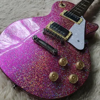 Директни продажби с фабрика Абсолютно нова китара Lp Pink Glitter с добър тон