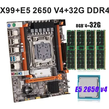 Дънна платка KEYIYOU X99 LGA 2011-3 XEON Kit с памет 32G DDR4 2133 Mhz ECC REG и процесор Xeon E5 2650 V4 Xeon V4