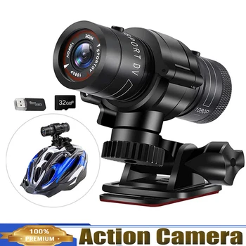 Екшън-камера с широкоъгълен разделителна способност от 1080P, 120 °, Каска за каране на велосипед, мотоциклет, за паркур, Спортна DV камера, Водоустойчива видео рекордер за екстремно шофиране