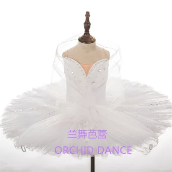 Елегантен дизайн Професионална Висококачествена дамски дрехи за състезания И изяви Бели балетные костюми 