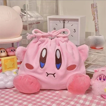 Кавайная сладко чанта за съхранение на Sanrio Kirby, Косметичка, пътна чанта, Cartoony сладък подарък за рожден ден с завязками Голям капацитет за момичета