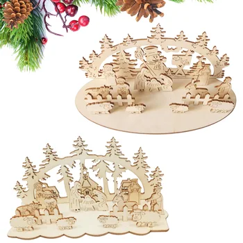 Коледна Украса за Масата под формата на Воден Снежен човек, игри на декорация от Дърво в провинциален стил за вашия домашен офис, декорация за партита
