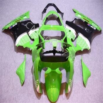 Комплект обтекателей за леене под налягане е подходящ за Kawasaki Ninja ZX6R 00 01 02 ZX6R 2000 2001 2002 зелен черен бял пластмасов комплект обтекателей