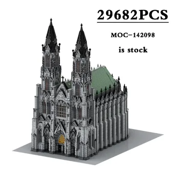 Кьолн Катедралата MOC-142098 Средновековен Замък Готическата църква 29682 Супер Сложна Модел Градивен Детски Коледни Подаръци
