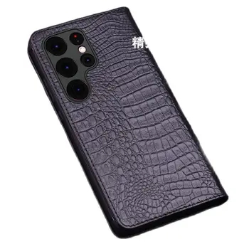Луксозен Калъф за телефон с магнитна закопчалка от естествена кожа Samsung Galaxy S22 S23 Plus Ultra Kickstand, калъф за кобури, защитен калъф