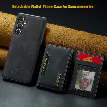 Луксозен Подвижна Кожена чанта-портфейл За Samsung Galaxy A73 A72 A71 A51 A52 а a53 A42 A22 A32 в а23 A21S A13 A12 5G Защитен Калъф