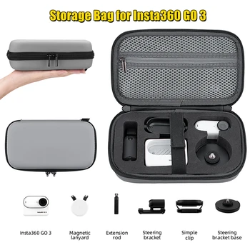Мини чанта за багаж чанта за носене Insta360 GO 3, чанта, Преносима защитна кутия от изкуствена кожа, аксесоари за екшън камери