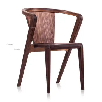 Модерни дизайнерски трапезни столове, минималистичная мебели за трапезария, Модерен стол за хранене от масивно дърво, Лек луксозен стол за почивка в хотел