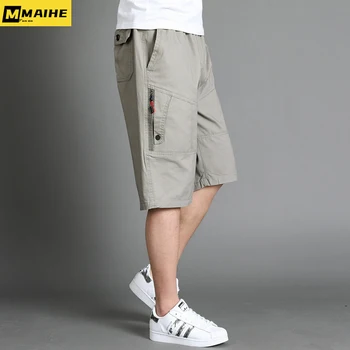 Мъжки Градски военни тактически панталони, летни улични водоустойчив износоустойчиви шорти-карго джоб с цип, плажни къси панталони големи размери