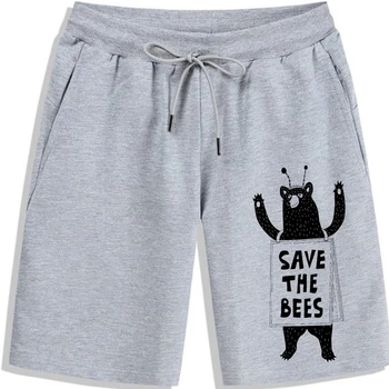 мъжки къси Панталони Save The Bees, медоносни пчели, мультяшные шорти с мечка Гризли, модни Шорти
