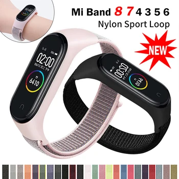 Найлон линия За Xiaomi Mi Band 8 7 4 3 5 6 Гривна за умни часовници Спортен Correa Дишаща Взаимозаменяеми Гривна каишка Miband 6 8