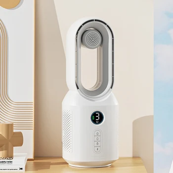 Настолен вентилатор Bluetooth-Съвместими високоговорители, USB зареждане, безшумен настолен вентилатор с led подсветка, Широка подаване на въздух за дома