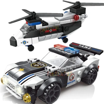 Нов DIY MOC Градски самолет, Удрям, Супер полицейска кола, Двухроторный хеликоптер, Известните градивни елементи, Комплекти Тухли, класически модел