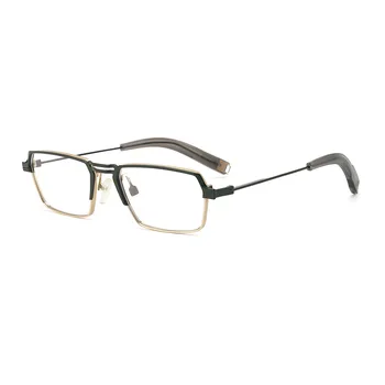 Нов Tita от чист титан, бизнес ретро мъжки женски квадратен ультралегкий с рамки за очила при късогледство