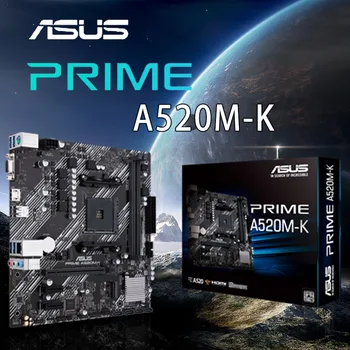 Новата дънна Платка на Asus PRIME A520M-K с жак AM4 DDR4 64 GB, PCI-E 3.0 M. 2 64 GB дънна Платка Настолна AMD A520 AM4 Ryzen 5000 Series CPU