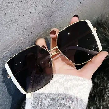 Нови Големи Квадратни Слънчеви очила Дамски Маркови Дизайнерски Слънчеви очила С прозрачни лещи Дамски Очила с големи рамки за партита UV400 Oculos De Sol