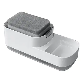 Опаковка сапун за кухня с Капацитет 3 в 1 Опаковка сапун за съдове с притежателя на гъба за кухненски плот Течен сапун за дома