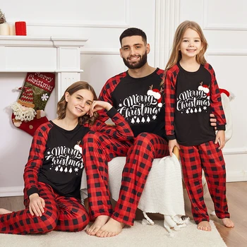 Открийте един и същ дрехи за семейството, Коледен пижамный комплект, еднакви комплекти за майки, Татковци, Деца и син Гащеризон за малки момичета, Пижама, Пижама