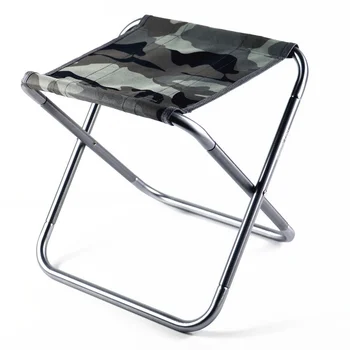 Открит малък сгъваем стол от алуминиева сплав за места във влаковете Преносим малък сгъваем стол Лесен рибарско столче